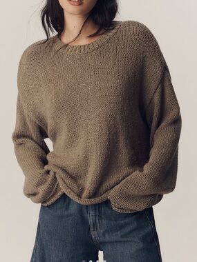 Anthropologie Oversized Roll Hem Sweater Pilcro Harlow Long Sleeve New Small